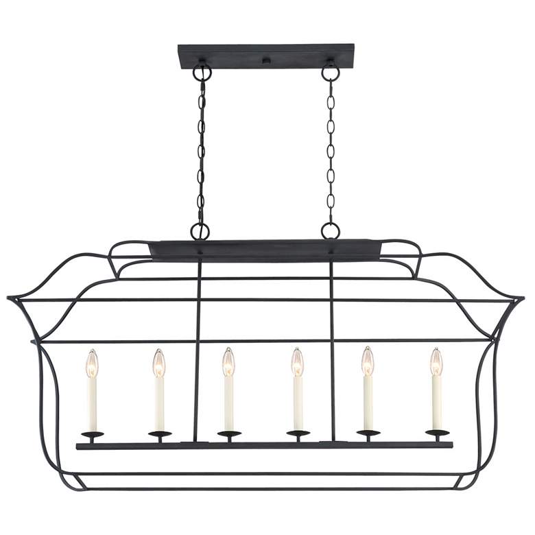 Image 4 Quoizel Gallery 48"W 6-Light Royal Ebony Island Chandelier more views