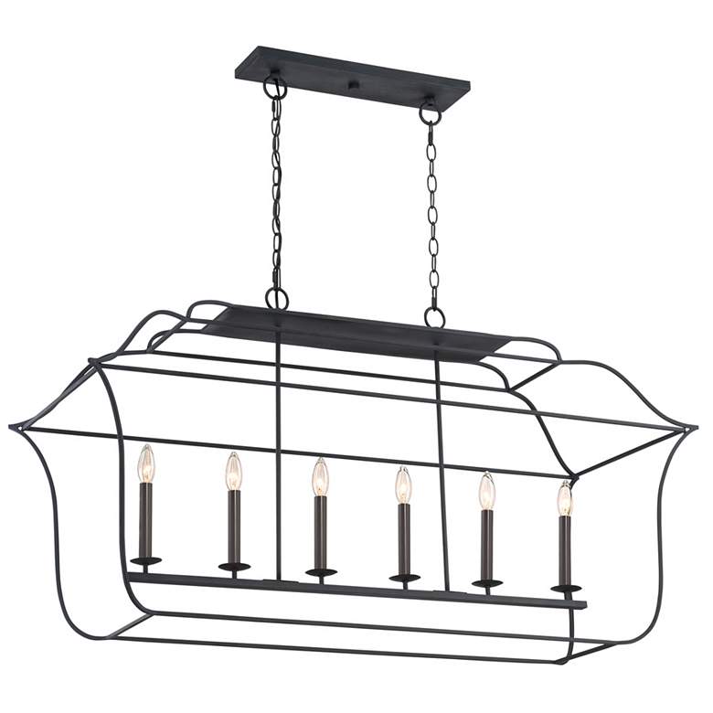 Image 5 Quoizel Gallery 48"W 6-Light Royal Ebony Island Chandelier more views
