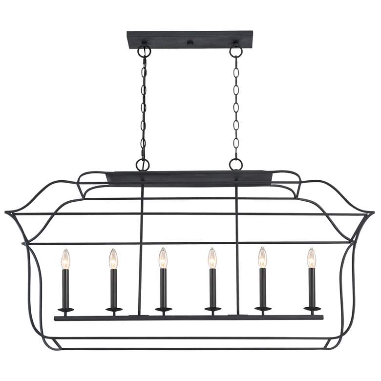 Image 6 Quoizel Gallery 48"W 6-Light Royal Ebony Island Chandelier more views