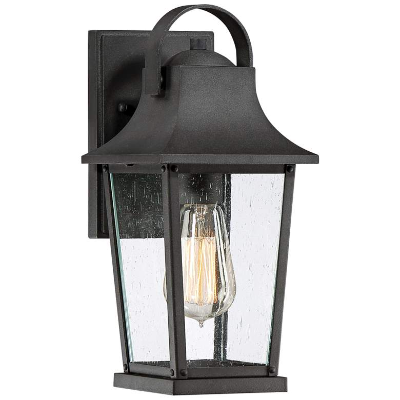 Image 1 Quoizel Galveston 12 1/2"H Mottled Black Outdoor Wall Light