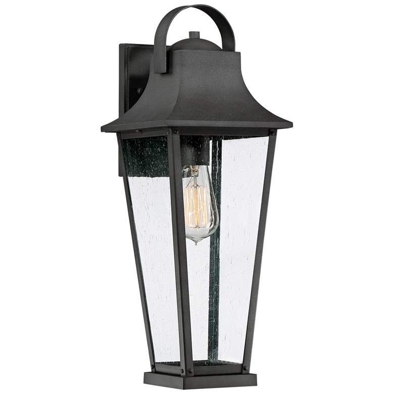 Image 1 Quoizel Galveston 19 1/4 inchH Mottled Black Outdoor Wall Light