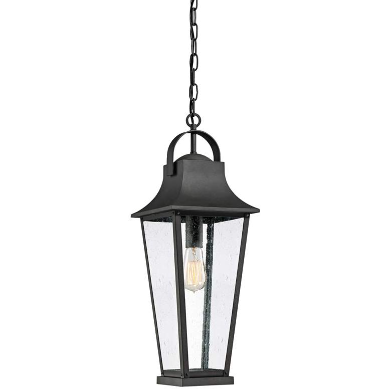 Image 1 Quoizel Galveston 24"H Mottled Black Outdoor Hanging Light