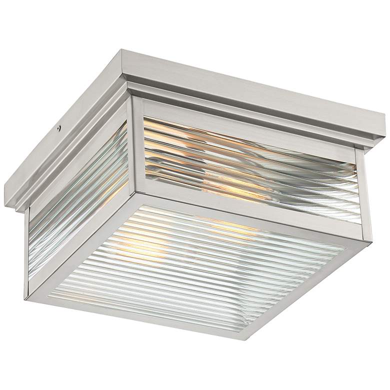 Image 1 Quoizel Gardner 12"W Stainless Steel Outdoor Ceiling Light