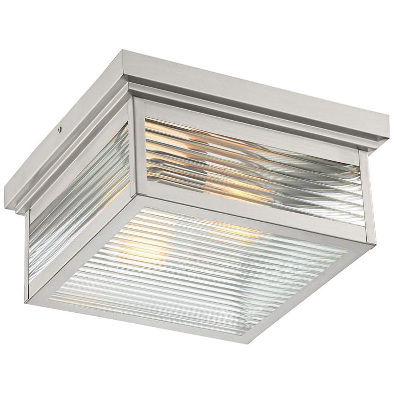 Image 1 Quoizel Gardner 12 inchW Stainless Steel Outdoor Ceiling Light