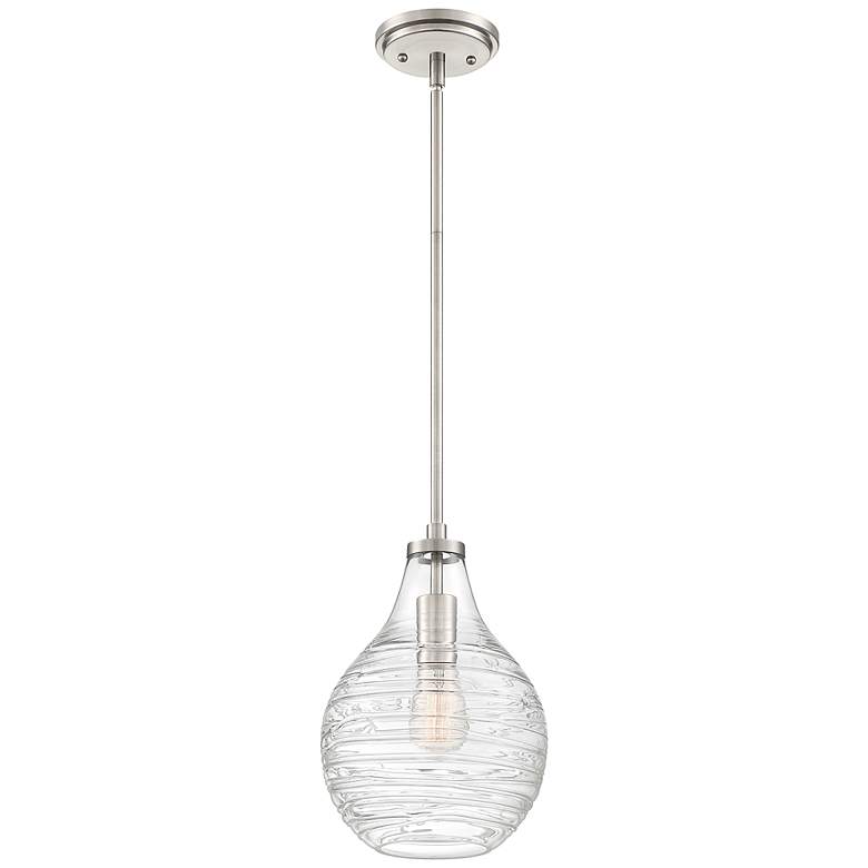Image 1 Quoizel Genie 8 3/4" Wide Brushed Nickel Teardrop Mini Pendant Light