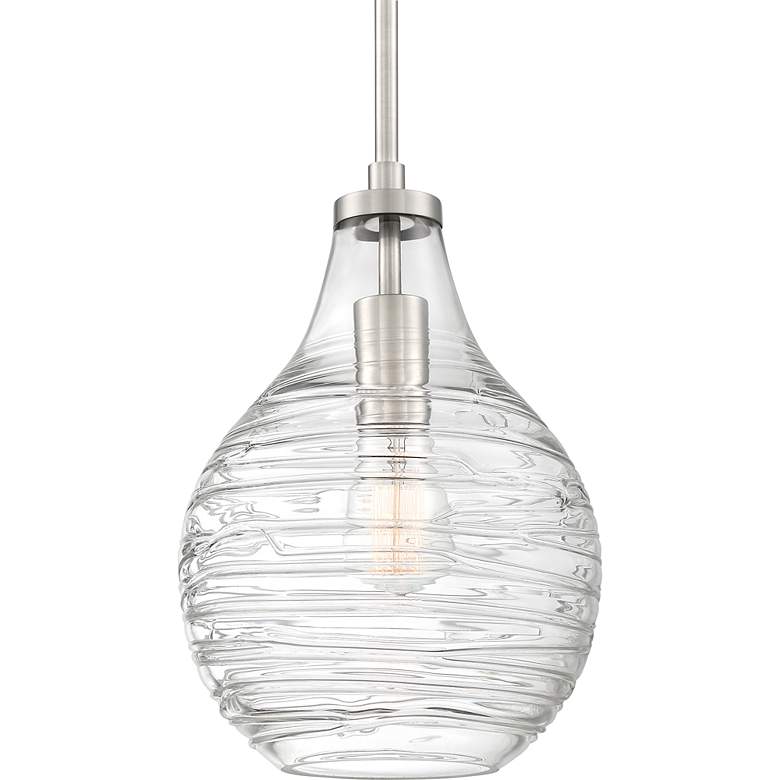 Image 3 Quoizel Genie 8 3/4" Wide Brushed Nickel Teardrop Mini Pendant Light more views