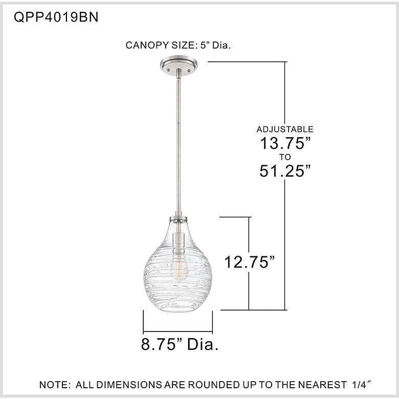 Image 4 Quoizel Genie 8 3/4" Wide Brushed Nickel Teardrop Mini Pendant Light more views