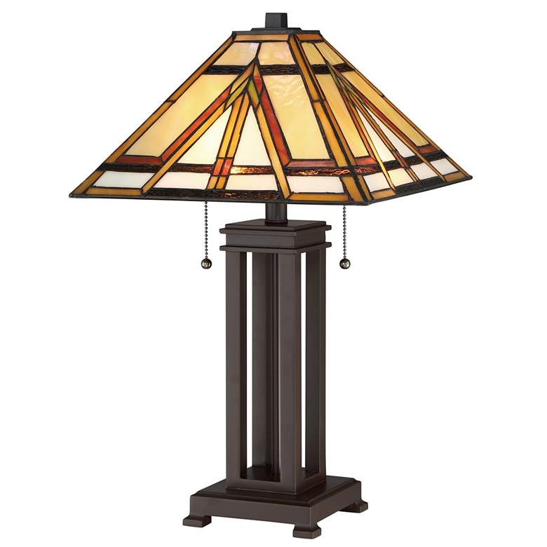 Image 2 Quoizel Gibbons Russet 22 1/2" Mission Style 2-Light Table Lamp