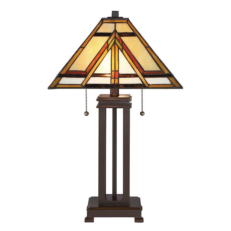 Image 3 Quoizel Gibbons Russet 22 1/2 inch Mission Style 2-Light Table Lamp more views