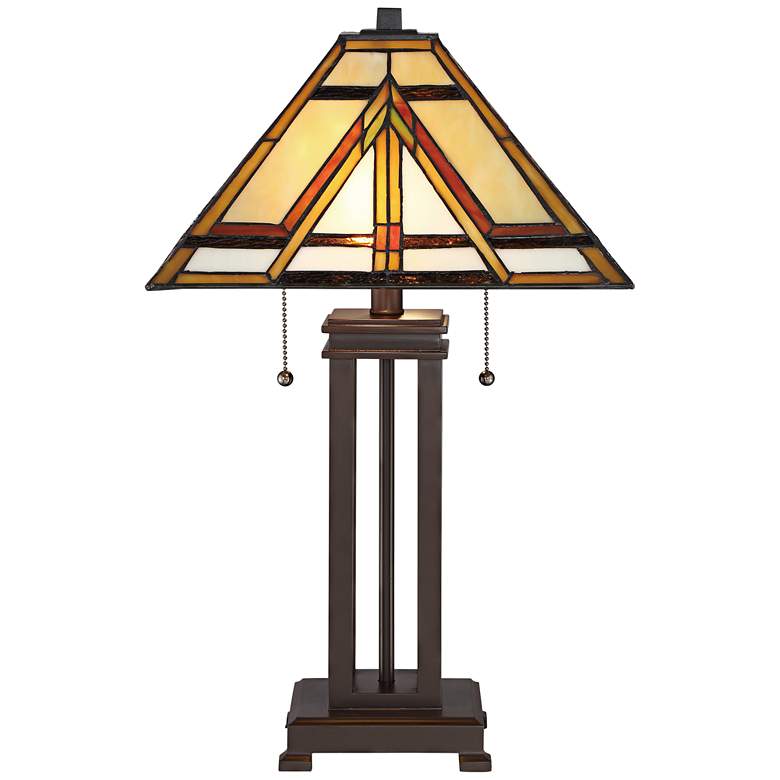 Image 4 Quoizel Gibbons Russet 22 1/2" Mission Style 2-Light Table Lamp more views