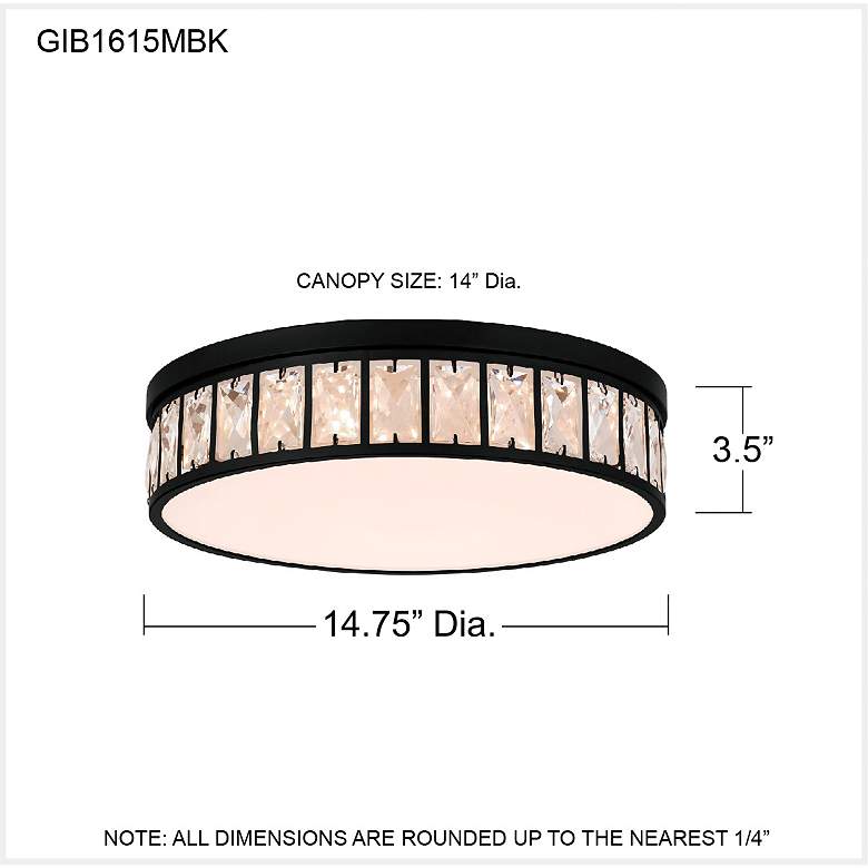Image 6 Quoizel Gibson 14 3/4" Wide Matte Black LED Ceiling Light more views