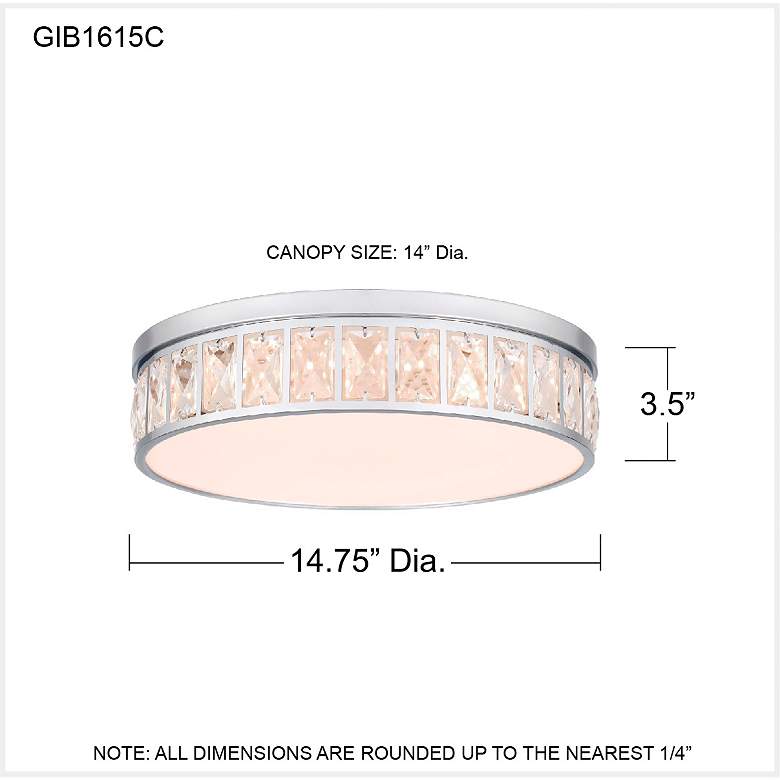 Image 6 Quoizel Gibson 14 3/4"W Polished Chrome LED Ceiling Light more views