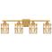 Quoizel Gibson 29 1/2" Wide Aged Brass 4-Light Bath Light