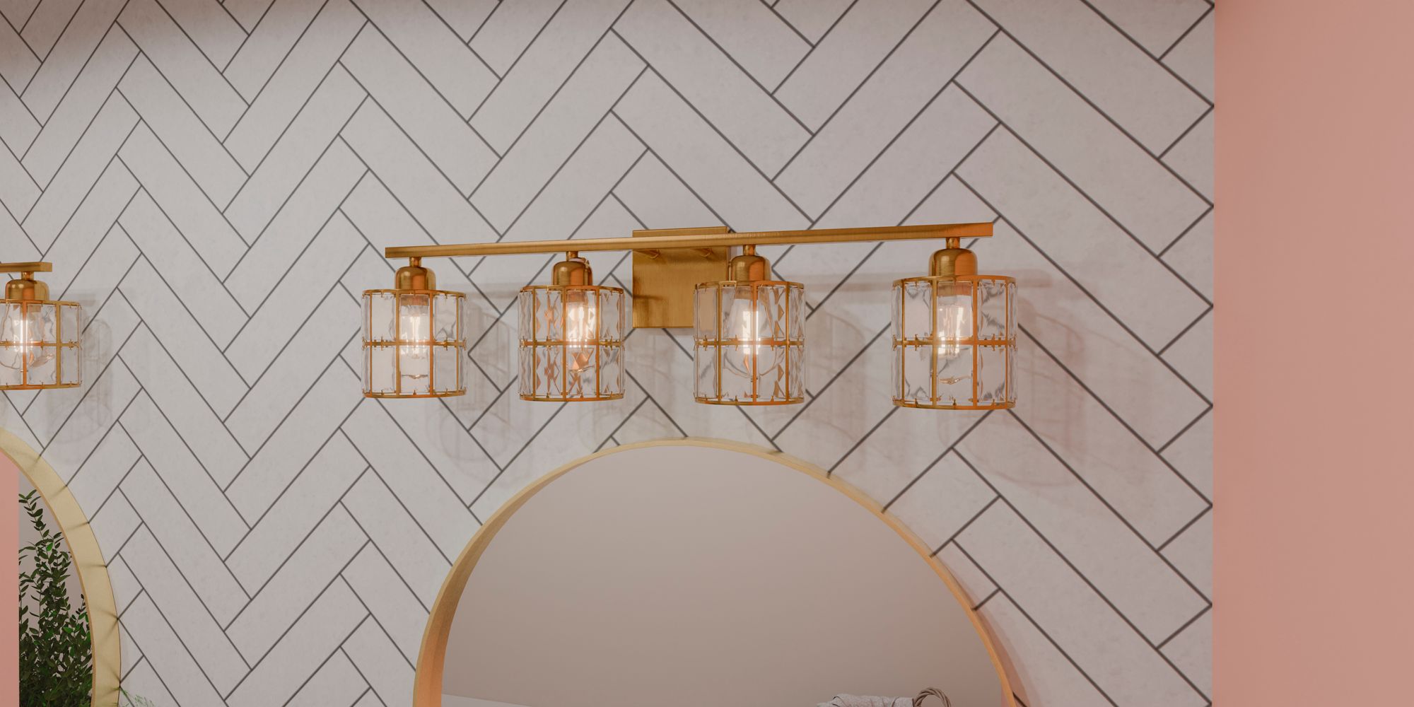 Quoizel Gibson 29 1/2" Wide Aged Brass 4-Light Bath Light