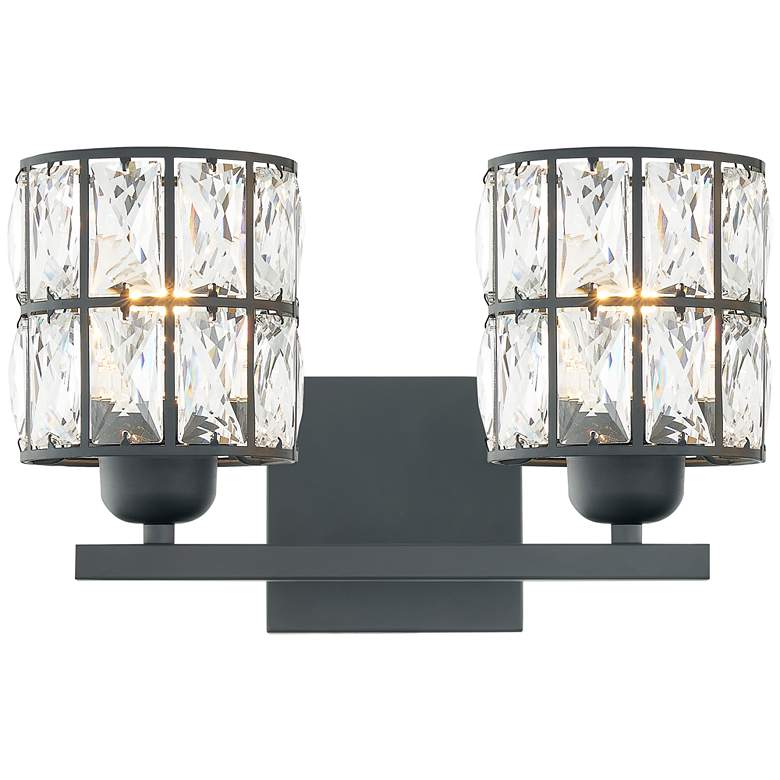 Image 1 Quoizel Gibson 8" High Matte Black 2-Light Wall Sconce