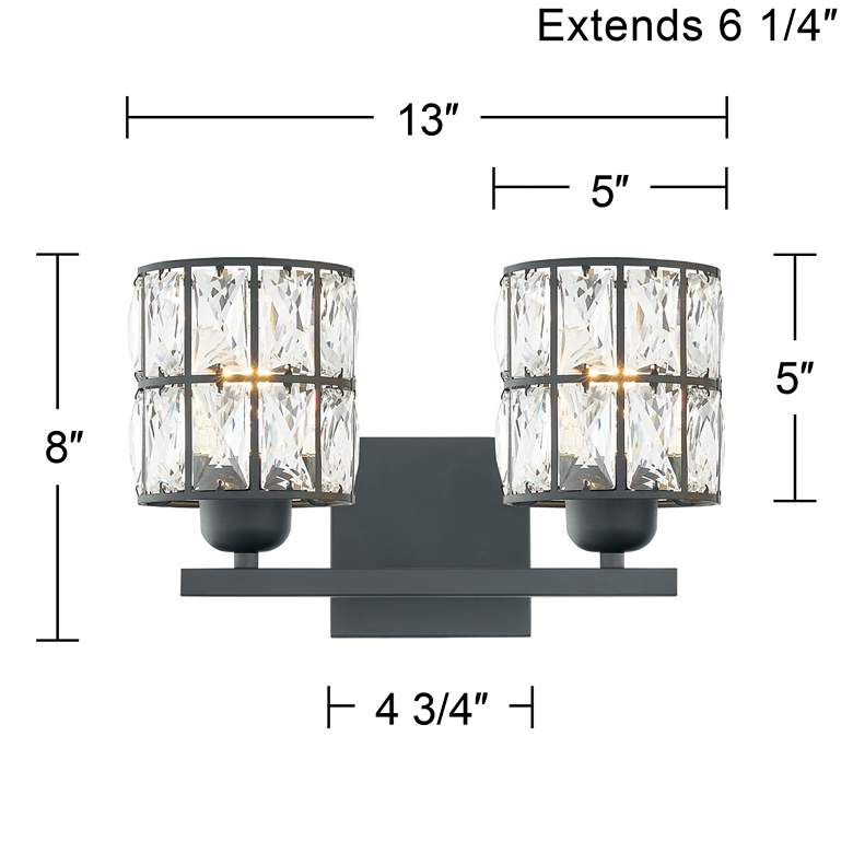 Image 4 Quoizel Gibson 8" High Matte Black 2-Light Wall Sconce more views