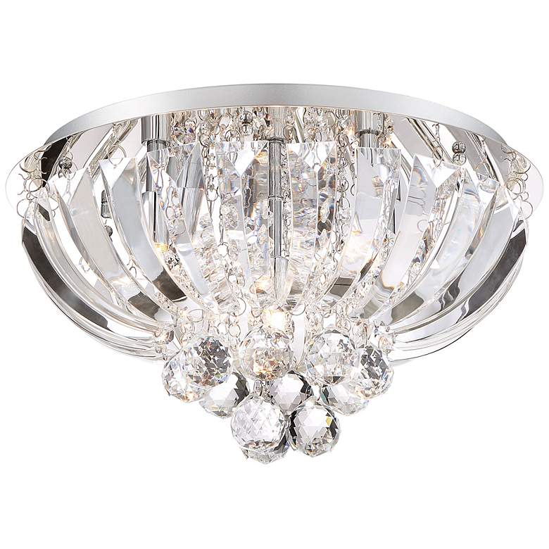 Image 1 Quoizel Glisten 16" Wide Chrome and Crystal Glass Ceiling Light