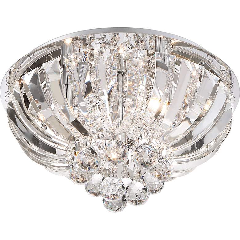 Image 2 Quoizel Glisten 16" Wide Chrome and Crystal Glass Ceiling Light more views
