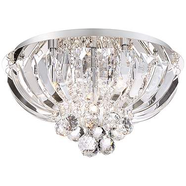 Quoizel Glisten 16" Wide Chrome and Crystal Glass Ceiling Light