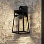 1_Quoizel Godfrey 17 1/4" High Glass and Matte Black Outdoor Lantern