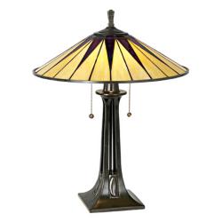 Quoizel Gotham 25&quot; Antique Bronze Mission Tiffany-Style Table Lamp