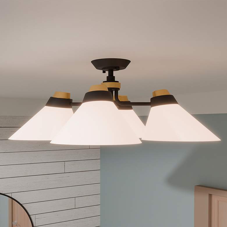 Image 2 Quoizel Graft 24 1/2" Wide Matte Black 4-Light Ceiling Light