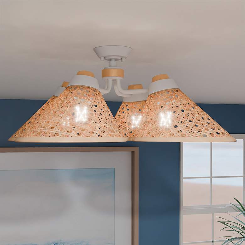 Image 1 Quoizel Graft 24" Wide Matte White Ceiling Light