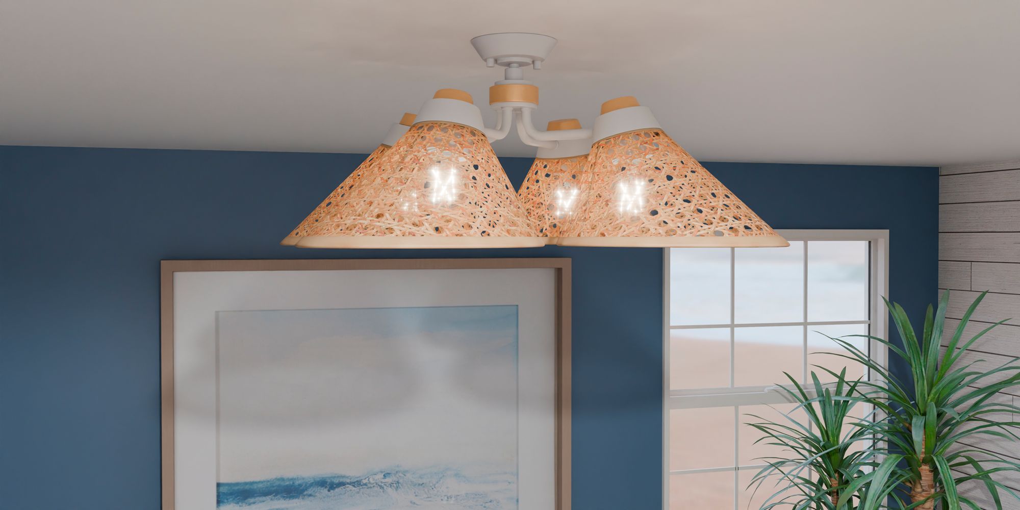 Quoizel Graft 24" Wide Matte White Ceiling Light