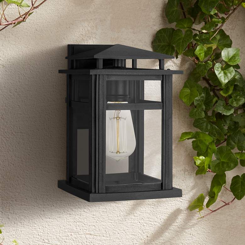 Image 1 Quoizel Granby 11 inchH Earth Black Lantern Outdoor Wall Light