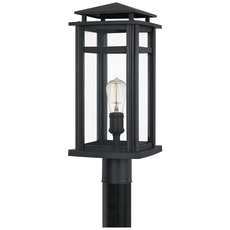 Image 1 Quoizel Granby 19 1/2 inch High Earth Black Outdoor Post Light