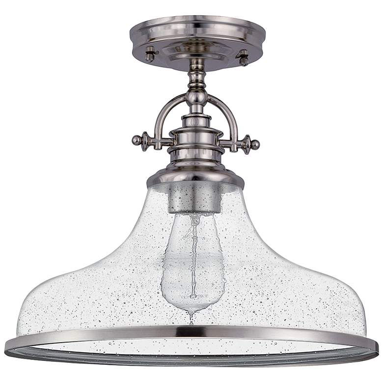 Image 2 Quoizel Grant 13 1/2 inch High Brushed Nickel Ceiling Light