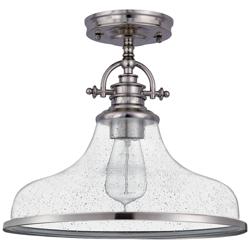 Quoizel Grant 13 1/2&quot; High Brushed Nickel Ceiling Light