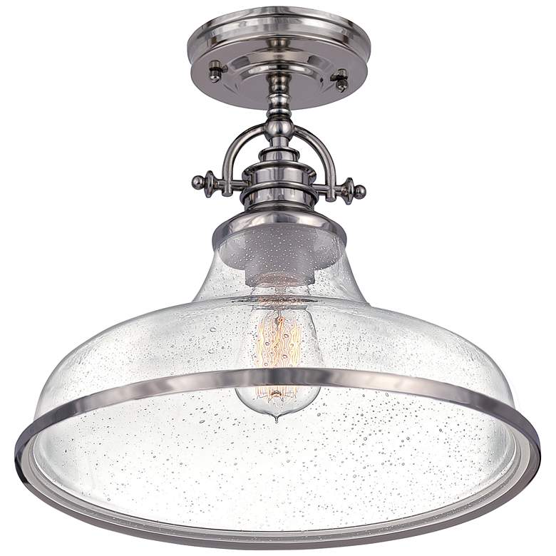 Quoizel Grant 13 1/2 inch High Brushed Nickel Ceiling Light more views