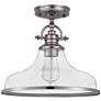 2_Quoizel Grant 13 1/2" High Brushed Nickel Glass Dome Ceiling Light