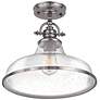 4_Quoizel Grant 13 1/2" High Brushed Nickel Glass Dome Ceiling Light more views