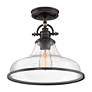 5_Quoizel Grant 13 1/2" Wide Bronze Glass Dome Semi-Flush Mount more views
