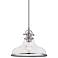 Quoizel Grant 13 1/2" Wide Brushed Nickel Seeded Glass Dome Pendant