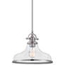 Quoizel Grant 13 1/2" Wide Brushed Nickel Seeded Glass Dome Pendant in scene