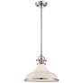 Quoizel Grant 13 1/2" Wide Nickel and White Dome Light Pendant