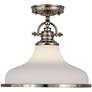 3_Quoizel Grant 13 1/2" Wide Nickel and White Dome Light Pendant more views