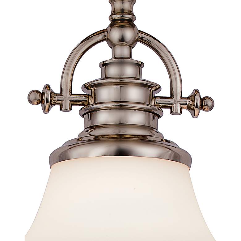 Image 6 Quoizel Grant 13 1/2" Wide Nickel and White Dome Light Pendant more views