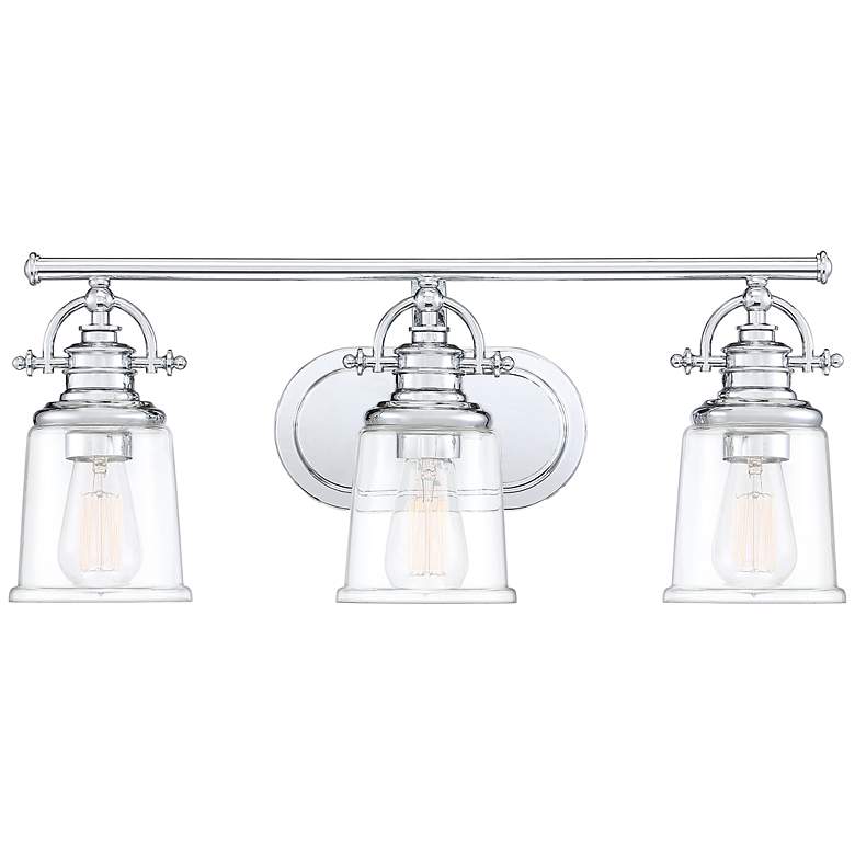 Image 1 Quoizel Grant 23" Wide Polished Chrome 3-Light Bath Light