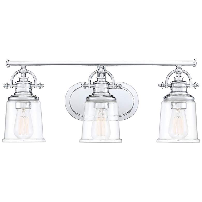 Image 1 Quoizel Grant 23 inch Wide Polished Chrome 3-Light Bath Light