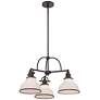 3_Quoizel Grant 24" Wide 3-Light Bronze White Dome Glass Chandelier more views