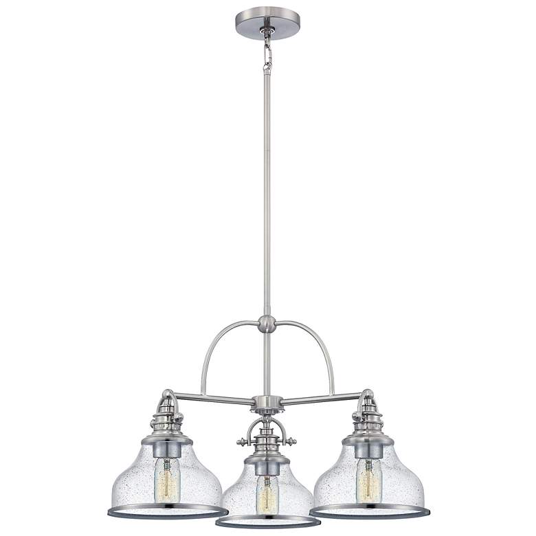 Image 3 Quoizel Grant 24" Wide Brushed Nickel 3-Light Chandelier