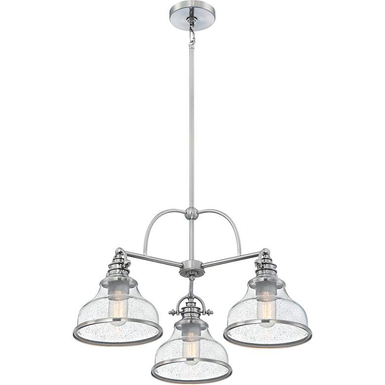 Image 5 Quoizel Grant 24" Wide Brushed Nickel 3-Light Chandelier more views
