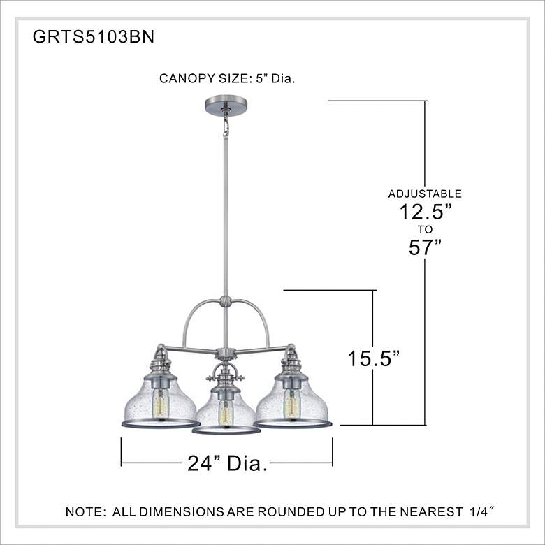 Image 7 Quoizel Grant 24" Wide Brushed Nickel 3-Light Chandelier more views