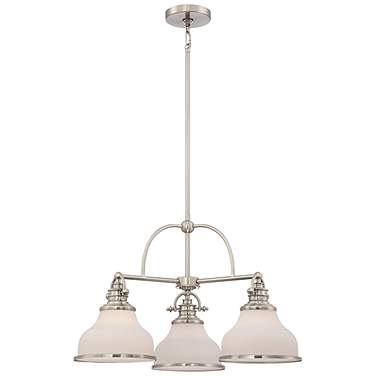 Quoizel Grant 24" Wide Brushed Nickel 3-Arm Downlight Chandelier