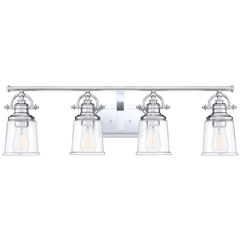 Image 2 Quoizel Grant 32 inch Wide Polished Chrome 4-Light Bath Light