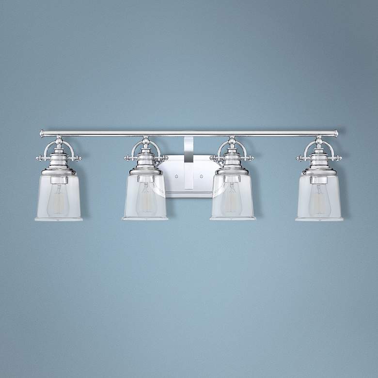 Image 1 Quoizel Grant 32 inch Wide Polished Chrome 4-Light Bath Light